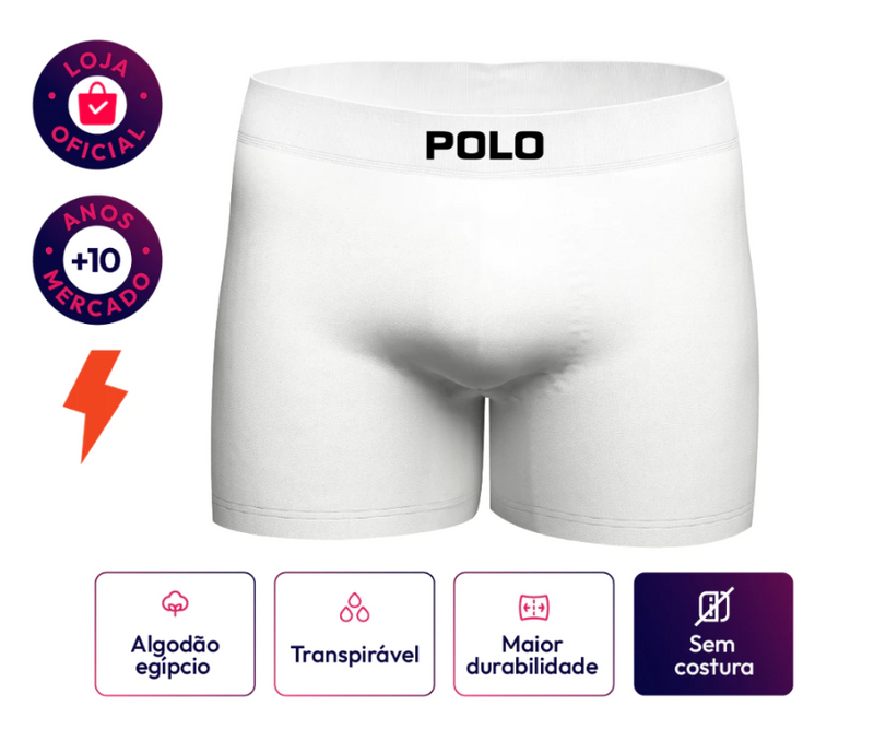 Kit 10 Cuecas Polo Boxer Sem Costura Original