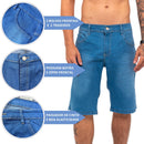 Kit 3 Bermudas Jeans Masculina Lycra Elastano