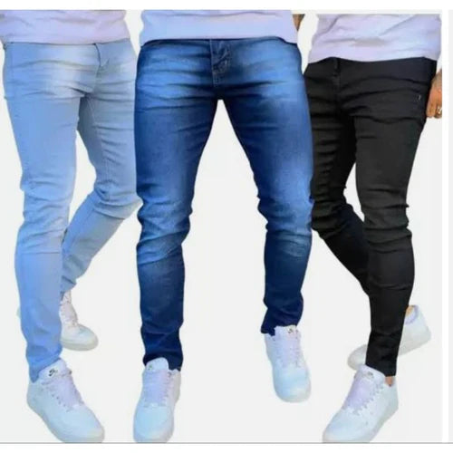 Kit Com 3 Calças Jeans Masculinas Clássicas