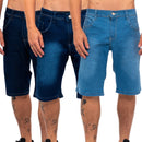 Kit 3 Bermudas Jeans Masculina Lycra Elastano