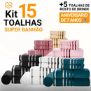 Kit 15 Toalhas Super Banhão de Alta Maciez +5 Toalhas de Rosto de BRINDE