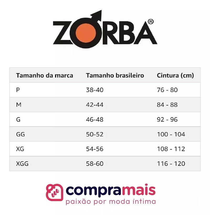 Kit 10 Cuecas Boxer Zorba de Algodão Sem Costura Original