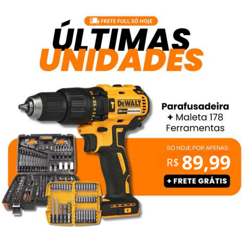 Parafusadeira + Maleta 178 Ferramentas [ÚLTIMAS UNIDADES]