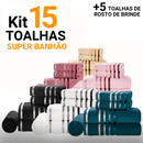 Kit 15 Toalhas Super Banhão de Alta Maciez +5 Toalhas de Rosto de BRINDE